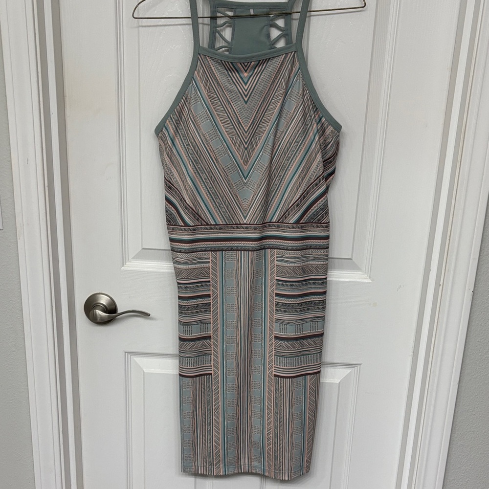 Prana Ardor Dress Agave Samba Green Neutral Athletic Stretch Size Small